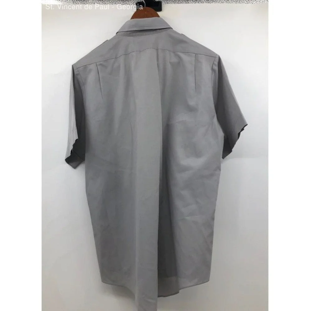 Men's Levi"s Gray Vintage 80s Short Sleeve Button Down Shirt - Size Large - Picture 4 of 9